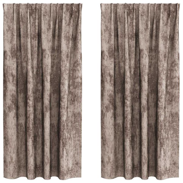 vidaXL Cortinas de Veludo 2 pcs Cappuccino 175 x 140 cm Veludo