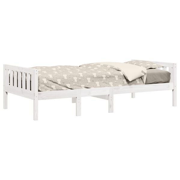 vidaXL Cama de crian&ccedil;a sem colch&atilde;o 75x190 cm pinho maci&ccedil;o branco