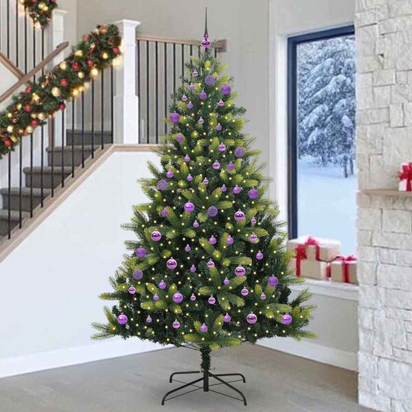 vidaXL &Aacute;rvore de Natal Artificial Articulada 300 LEDs Verde 240 cm