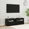 vidaXL Gabinete para TV 2 pcs Carvalho Preto 60 x 35 x 40 cm
