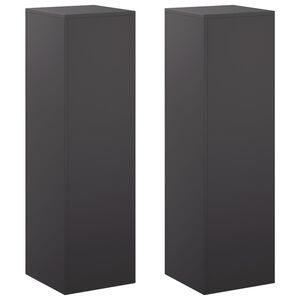 vidaXL Suporte para Plantas 2 pcs Preto 30 x 30 x 100 cm A&ccedil;o