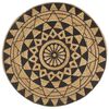 vidaXL Tapete artesanal em juta com impress&atilde;o a preto 120 cm
