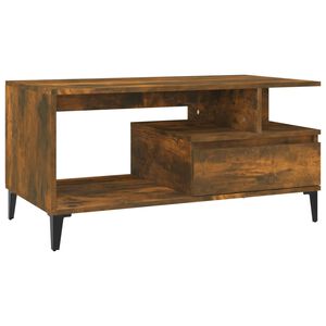 vidaXL Mesa de centro 90x49x45 cm derivados madeira carvalho fumado