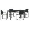 vidaXL Conjunto de Jantar para Jardim 5 unid. Preto e Creme vime PE