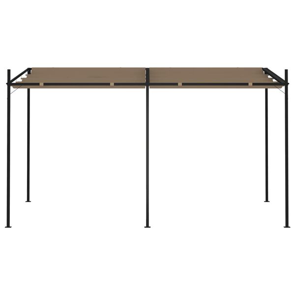 vidaXL Gazebo com telhado retr&aacute;til 400x300x233 cm cinzento-acastanhado
