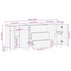 vidaXL Buffet 3 pcs Acabamento em Wash Branco 180 x 33 x 75 cm
