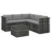 vidaXL 6 pcs conjunto lounge de paletes com almofad&otilde;es pinho maci&ccedil;o