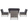 vidaXL 6 pcs conjunto lounge de jardim c/ almofad&otilde;es vime PE cinzento