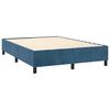 vidaXL Estrutura de cama com molas 140x190 cm veludo azul-escuro