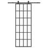 vidaXL Porta deslizante c/ conj. ferragens 76x205cm vidro ESG preto