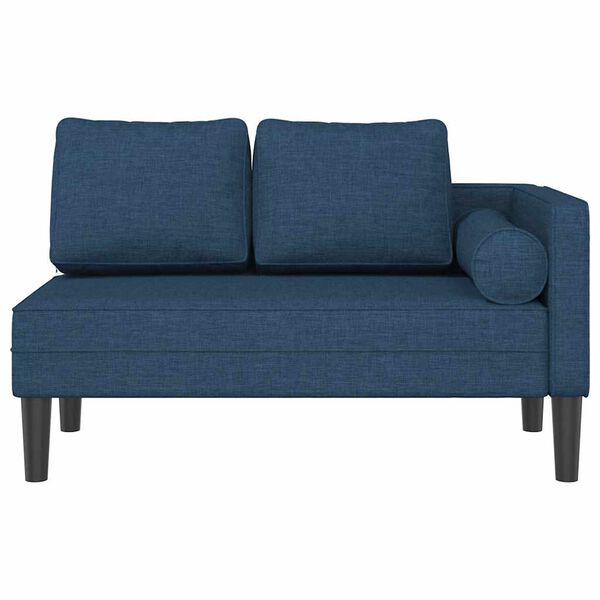 vidaXL Chaise lounge com almofad&otilde;es tecido azul