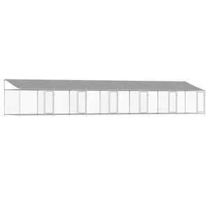 vidaXL Jaula para c&atilde;o com telhado/portas 12x2x2m a&ccedil;o galvanizado cinza