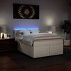 vidaXL Cama com molas/colch&atilde;o 140x200 cm couro artificial branco