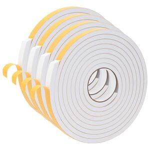 vidaXL Fita de espuma autoadesiva 4 pcs Branco 15mm x 5m Espuma CR