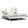 vidaXL Cama com estante sem colch&atilde;o 180x200 cm pinho maci&ccedil;o branco