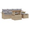 vidaXL Conjunto de Sof&aacute; de Jardim 6 pcs Bege vime PE
