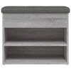 vidaXL Banco sapateira 62x32x50 cm derivados madeira cinzento sonoma