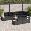 vidaXL Conjunto de Sof&aacute; de Jardim com almofada 8 pcs Preto Polirattan