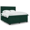 vidaXL Cama com molas/colch&atilde;o 180x200 cm veludo verde-escuro