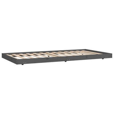 vidaXL Estrutura de cama 100x200 cm madeira de pinho maciça cinzento