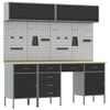 vidaXL Conjunto de Arm&aacute;rios de Trabalho com gaveta Manual 10 pcs Preto