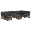 vidaXL Conjunto de Sof&aacute; de Jardim 11 unid. Cinzento vime PE