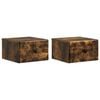 vidaXL Gabinete de Canto Montado na Parede 2 pcs Carvalho Fumado