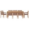 vidaXL 9pcs conj.jantar p/jardim c/almofad&otilde;es cinza-escuro teca maci&ccedil;a
