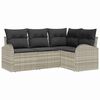 vidaXL Conjunto de Sof&aacute; de Jardim 4 unid. Cinzento-claro vime PE