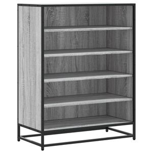 vidaXL Sapateira 75x38x97,5 cm deriv. de madeira/metal cinzento sonoma