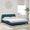 vidaXL Estrutura de cama com cabeceira Dover 160x200 cm veludo azul