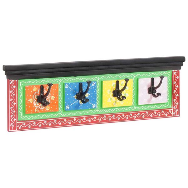 vidaXL Cabideiro Preto 80 x 25 x 2 cm Madeira processada