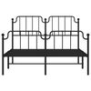 vidaXL Estrutura de cama com cabeceira e p&eacute;s 140x200 cm metal preto