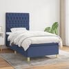 vidaXL Cama com molas/colch&atilde;o 90x190 cm tecido azul