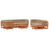 vidaXL Conjunto de Lounge de Jardim 33 unid. Castanho Encerado