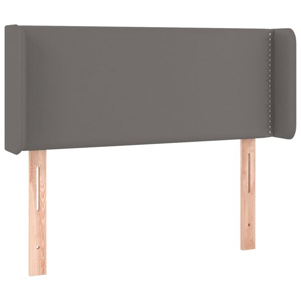 vidaXL Cabeceira de cama c/ abas couro artificial 83x16x78/88 cm cinza