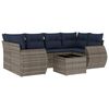 vidaXL Conjunto de sof&aacute; de jardim com 7 pe&ccedil;as e almofadas em rattan sint&eacute;tico cinza