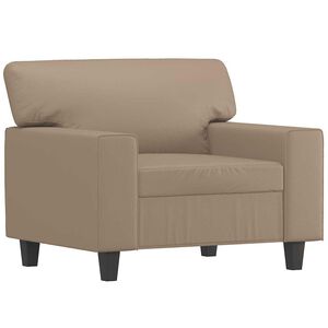 vidaXL Poltrona 60 cm couro artificial cappuccino