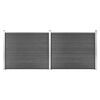 vidaXL Conjunto painel de cerca 353x146 cm WPC preto