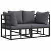 vidaXL 2 unid. M&oacute;veis para Exterior Metal Preto e Anthracite