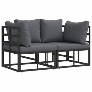 vidaXL 2 unid. M&oacute;veis para Exterior Metal Preto e Anthracite