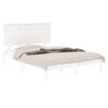 vidaXL Estrutura de cama casal 135x190 cm madeira maci&ccedil;a branco
