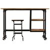vidaXL Secretária c/ banco dobrável madeira mangueira 115x50x76 cm