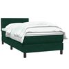 vidaXL Cama com molas/colch&atilde;o 90x220 cm veludo verde-escuro