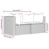 vidaXL Sof&aacute;s de canto p/ jardim c/ almofad&otilde;es 2 pcs vime PE preto