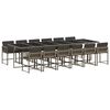 vidaXL 13 pcs conjunto jantar p/ jardim c/ almofad&otilde;es vime PE cinzento