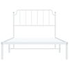 vidaXL Estrutura de cama em metal com cabeceira 107x203 cm branco