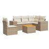 vidaXL 6 pcs conjunto de sof&aacute;s p/ jardim com almofad&otilde;es vime PE bege