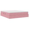 vidaXL Cama com arruma&ccedil;&atilde;o e colch&atilde;o Rosa 160 x 200 cm Veludo