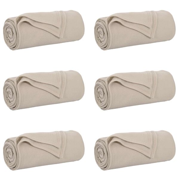 vidaXL Cobertores de Sof&aacute; 6 pcs Bege 170 x 130 cm L&atilde;